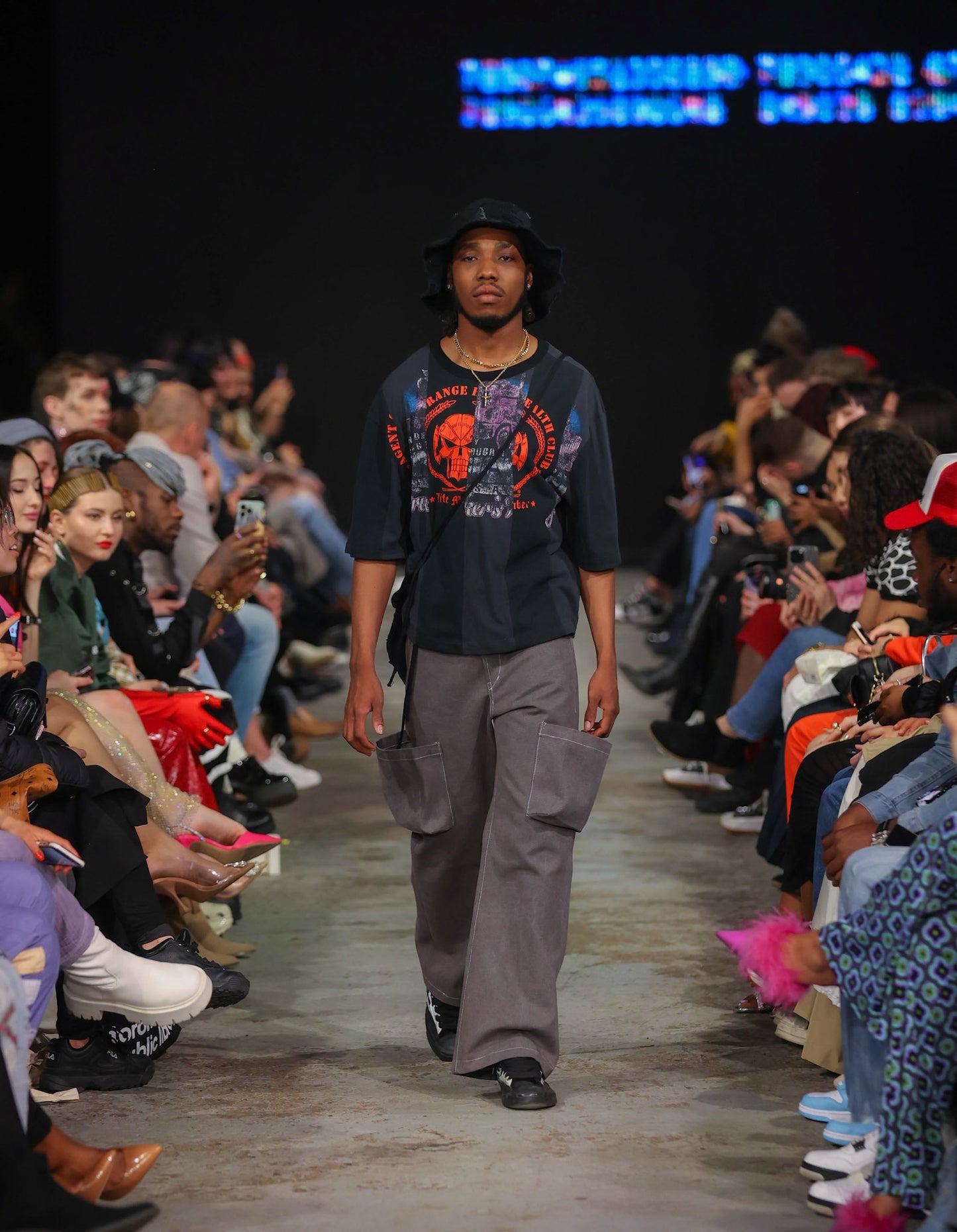 Flared Canvas Cargo Jeans