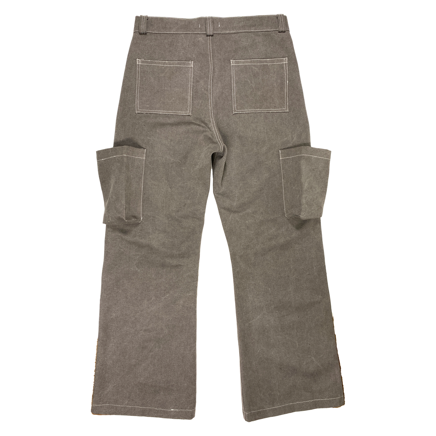 Flared Canvas Cargo Jeans